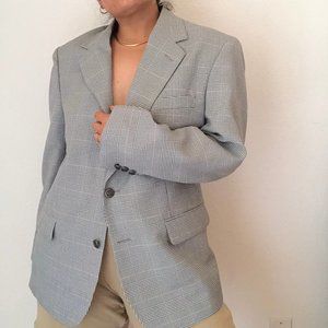 Vintage plaid oversized boyfriend blazer